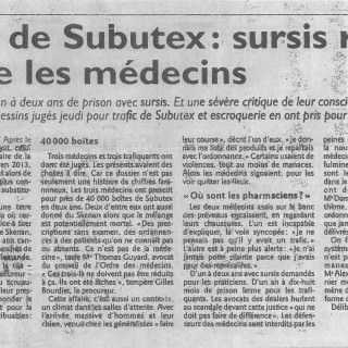 PRESSE - Trafic de Subutex