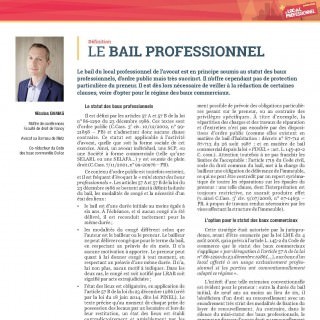 Le bail professionnel Le bail professionnel
